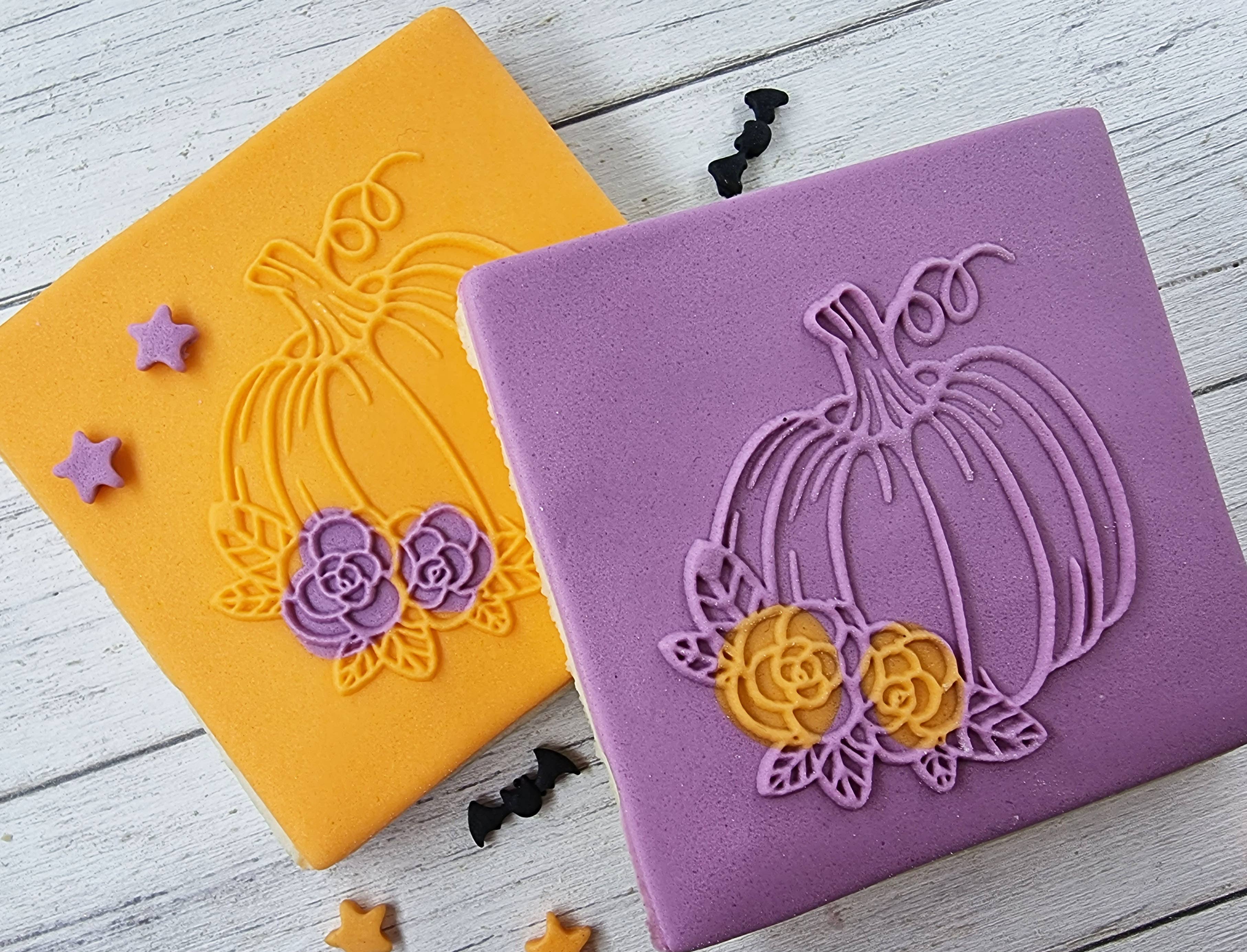 Make & Fun Pumpkin Halloween Fondant Embosser, Cookie Debosser