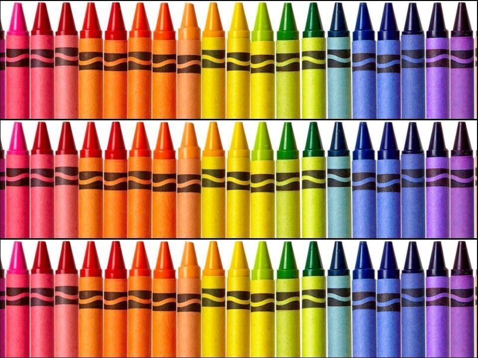 Crayons Colourful Bright Ribbon Border Edible Printed Icing Sheet Cake Topper