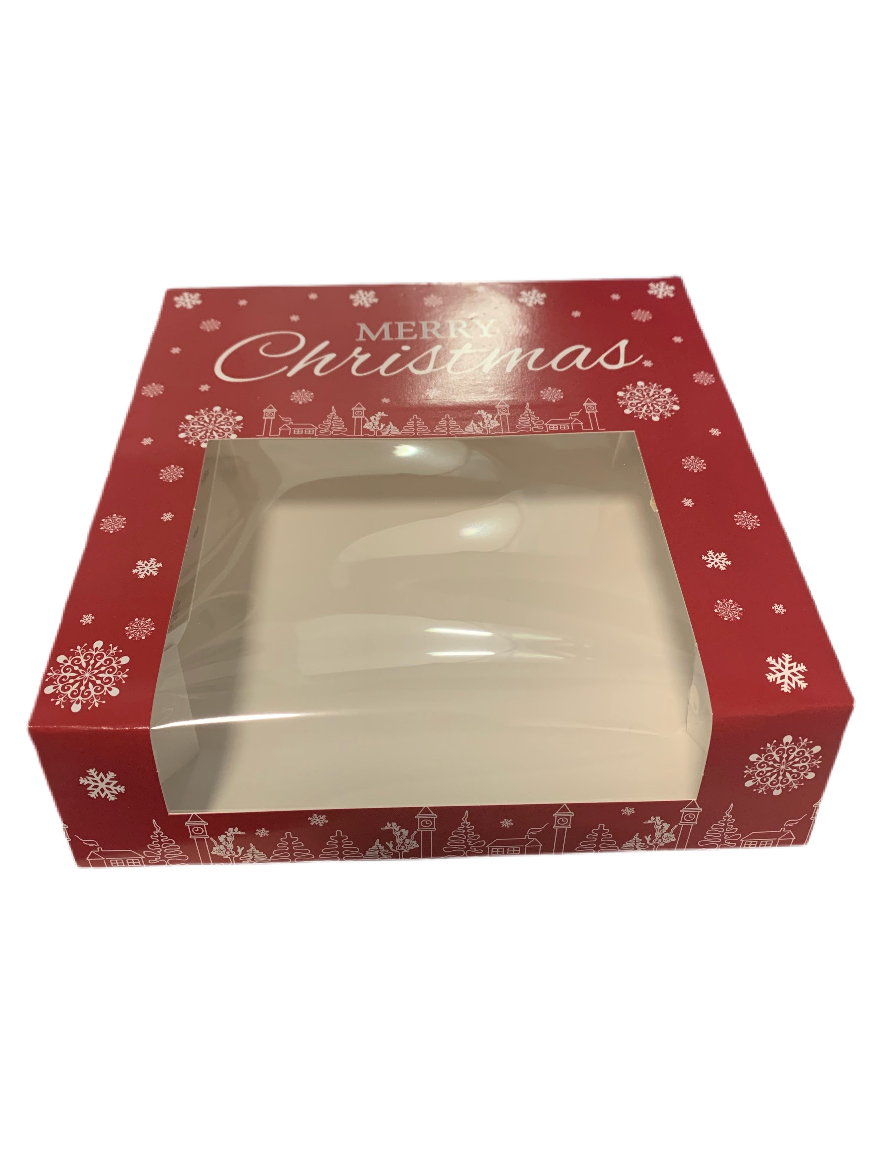Christmas Treat Box with window - Perfect for Mice Pies, Brownies, Cookies & more - The Cooks Cupboard Ltd