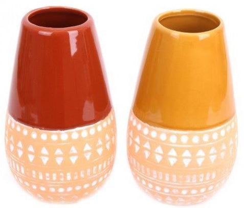 Moroccan inspired Style Conical Ceramic Vase - Sold singly - The Cooks Cupboard Ltd