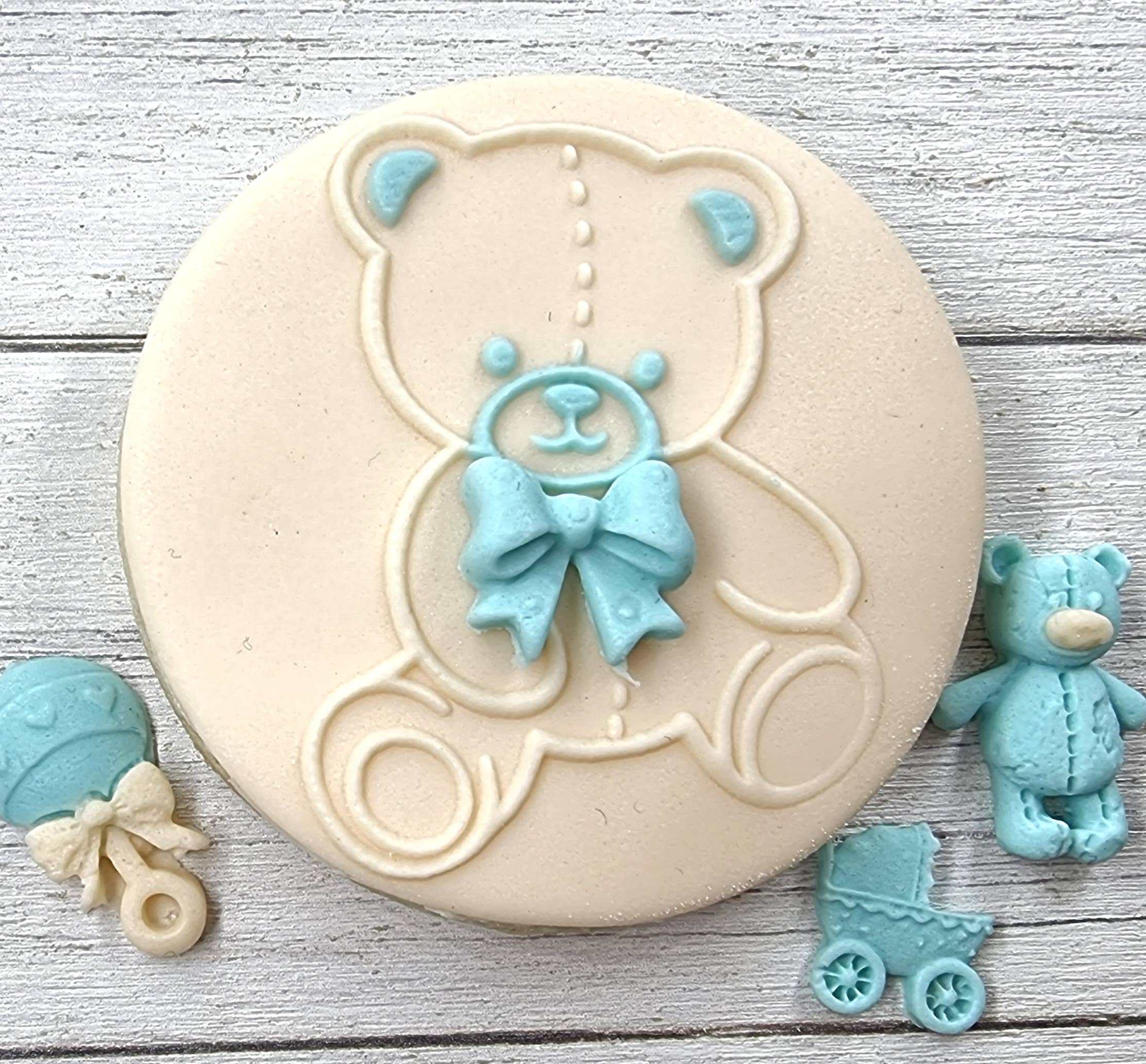 Make & Fun Teddy Bear Fondant Embosser, Cookie Debosser