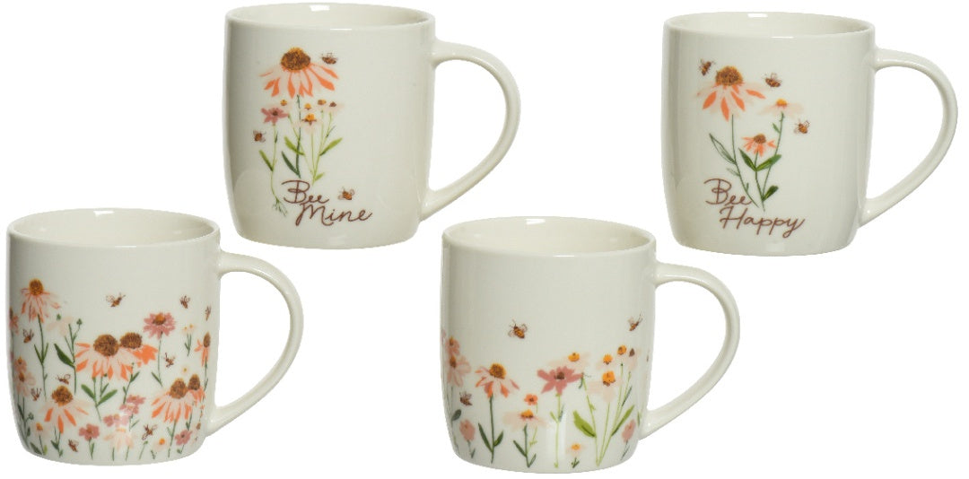 Floral Bee Ceramic Mug - Assorted - Choose Design