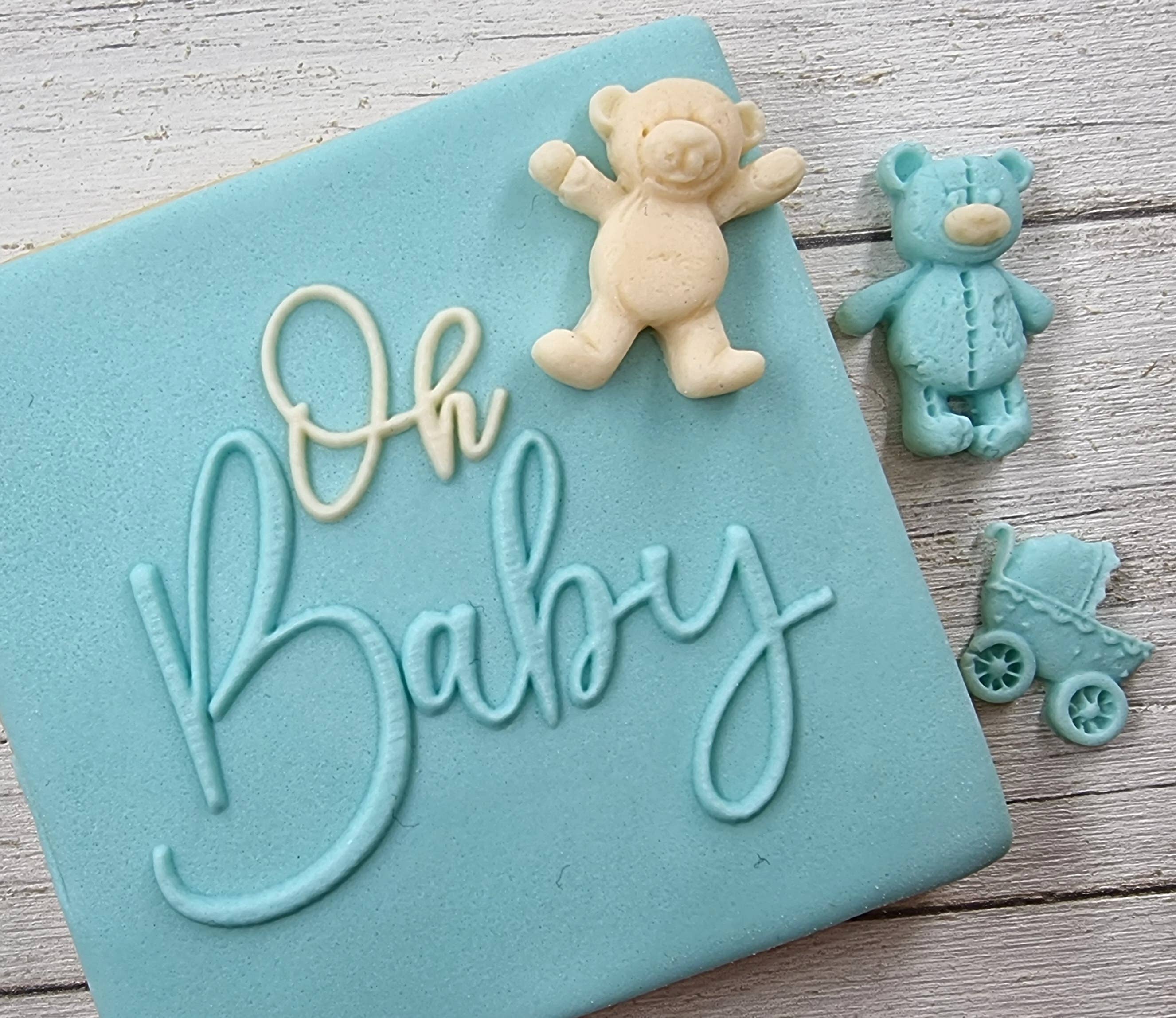 Make & Fun Oh Baby Baby Shower Fondant Embosser, Cookie Debosser