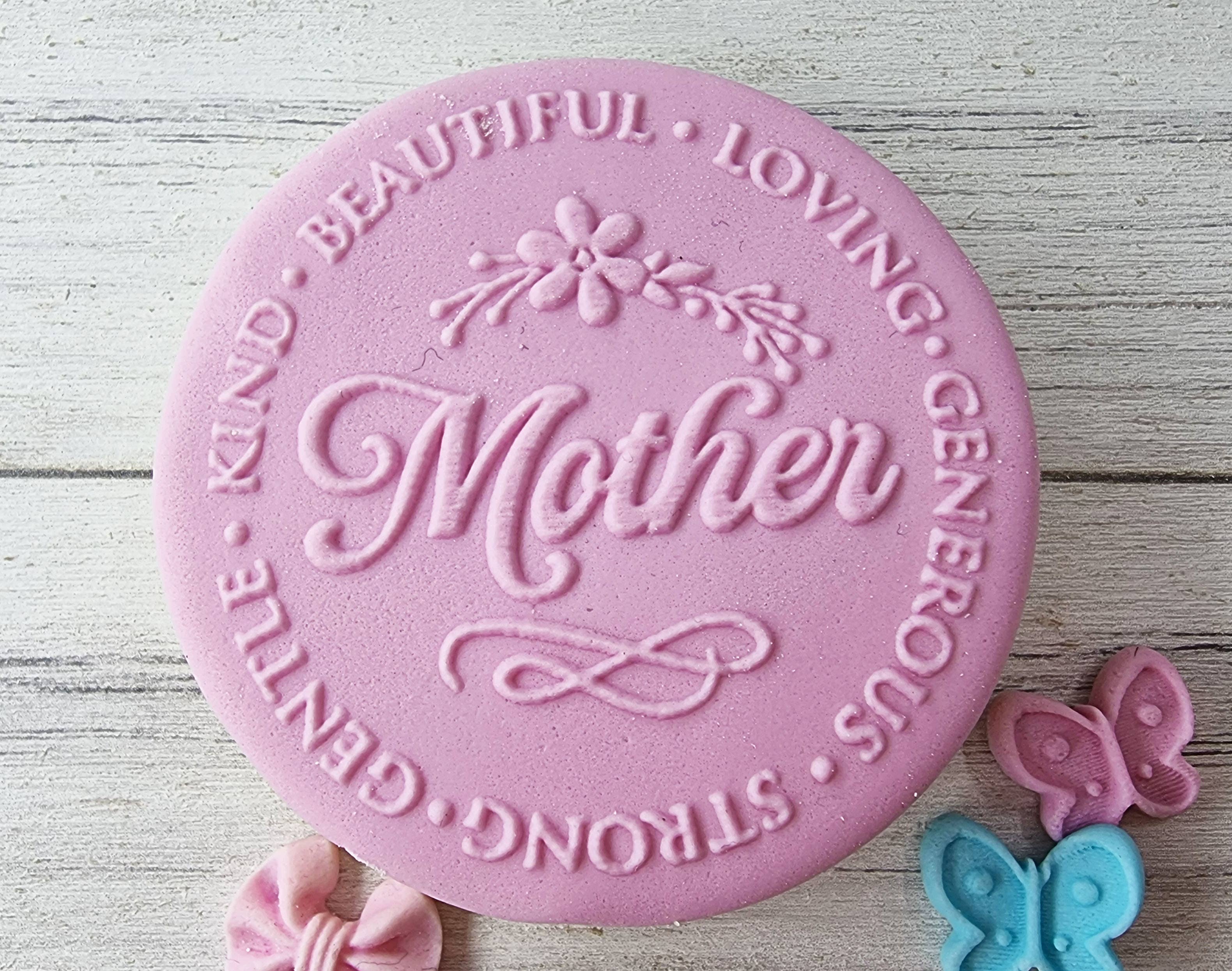 Make & Fun Mother Mother's Day Fondant Embosser, Cookie Debosser
