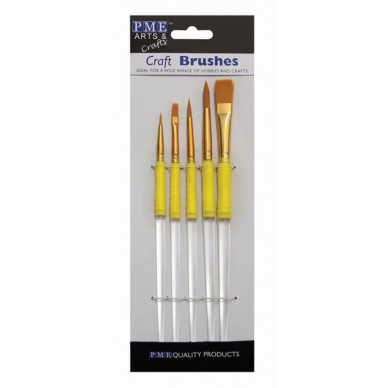 PME Nylon Craft Brushes - Set of 5 - The Cooks Cupboard Ltd