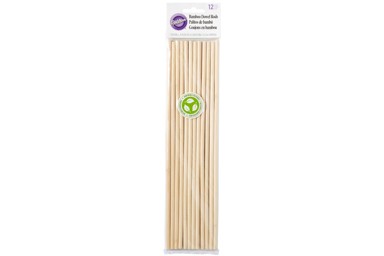 Wilton : Bamboo Dowel Rods - Pack of 12 - The Cooks Cupboard Ltd