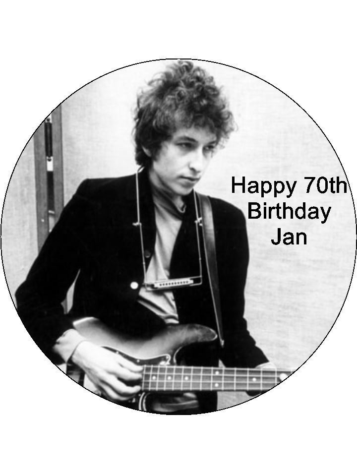 Bob Dylan music artist  Personalised Edible Cake Topper Round Icing Sheet - The Cooks Cupboard Ltd