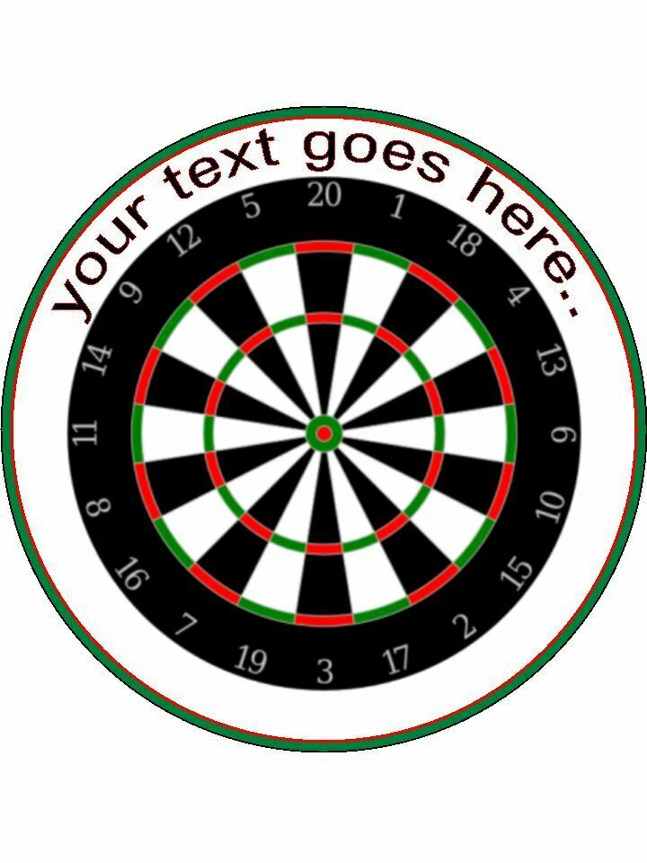 Dartboard game pub Personalised Edible Cake Topper Round Icing Sheet - The Cooks Cupboard Ltd