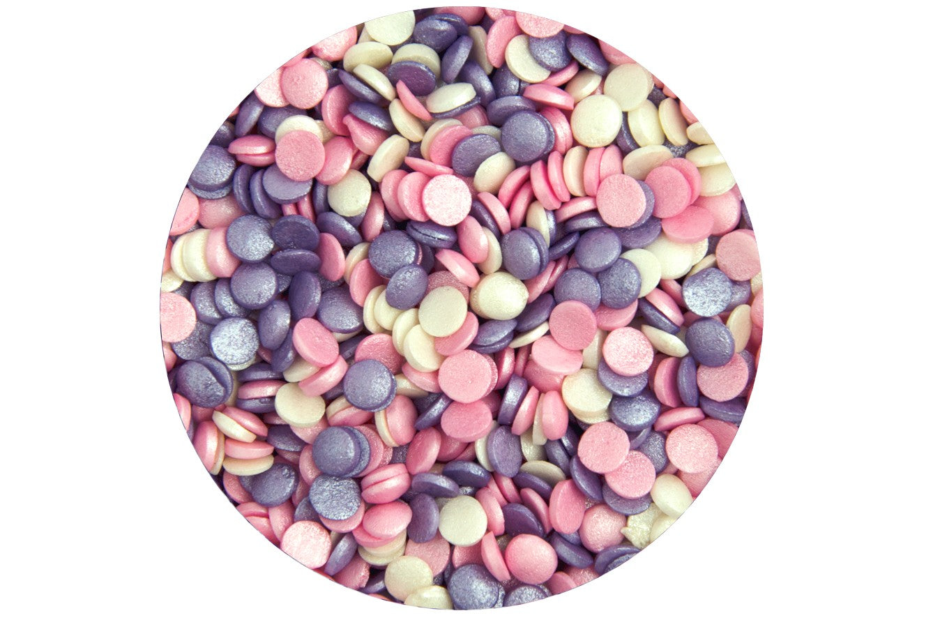 Edible Sugar Confetti Sprinkle Mix Pink, Purple, White - The Cooks Cupboard Ltd