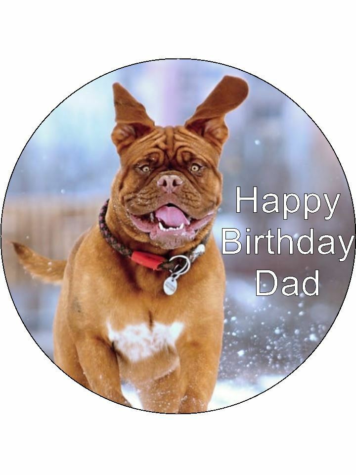 Dogue de Bordeaux Personalised Edible Cake Topper Round Icing Sheet - The Cooks Cupboard Ltd