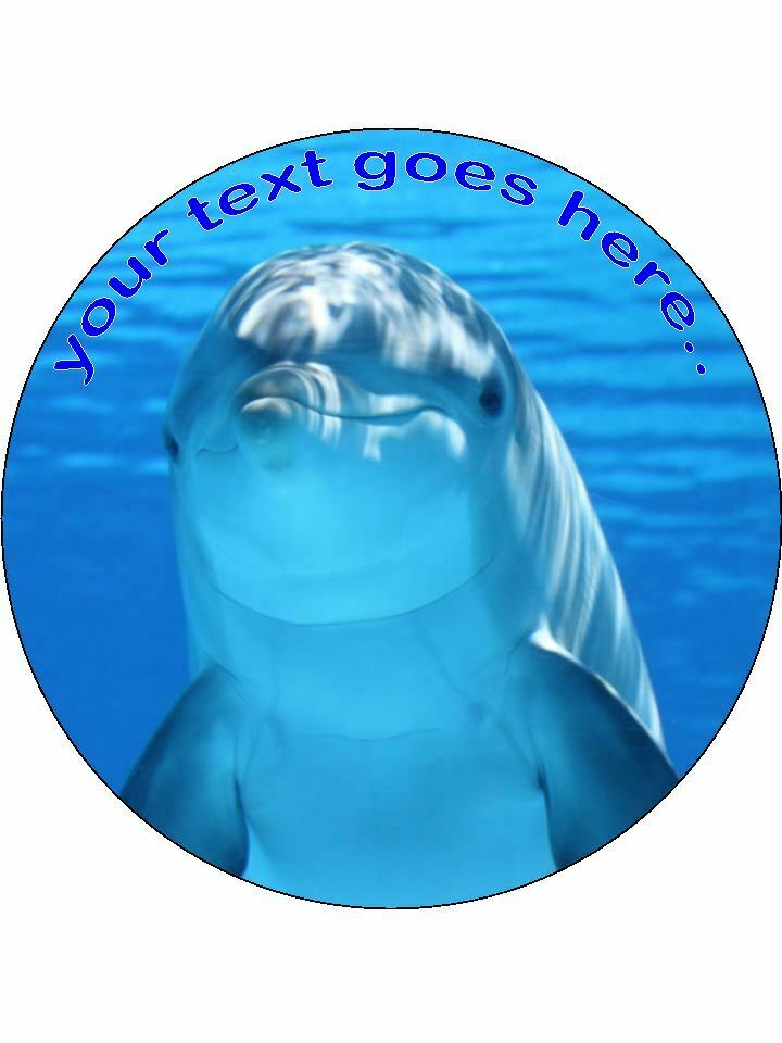 Dolphin animal ocean Personalised Edible Cake Topper Round Icing Sheet - The Cooks Cupboard Ltd