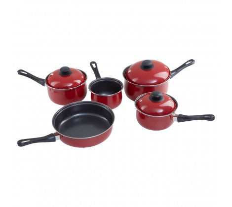 Five Piece Red Belly Saucepan Set with Fry Pan - The Cooks Cupboard Ltd