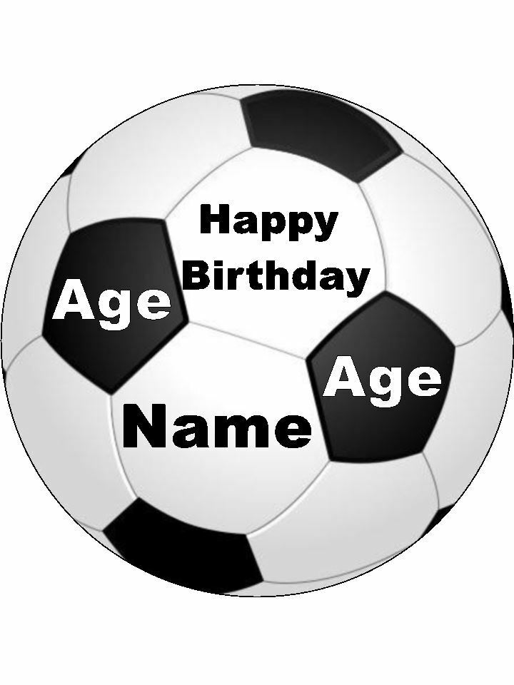 Football Personalised Edible Cake Topper Round Icing Sheet - The Cooks Cupboard Ltd