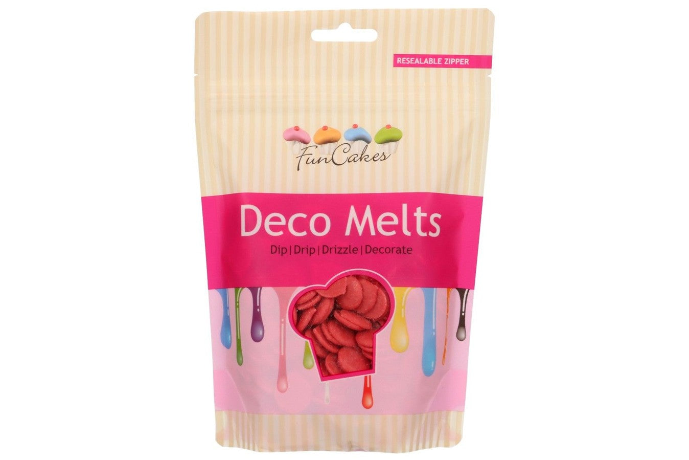 Funcakes - Deco Candy Melts Buttons - Red - The Cooks Cupboard Ltd