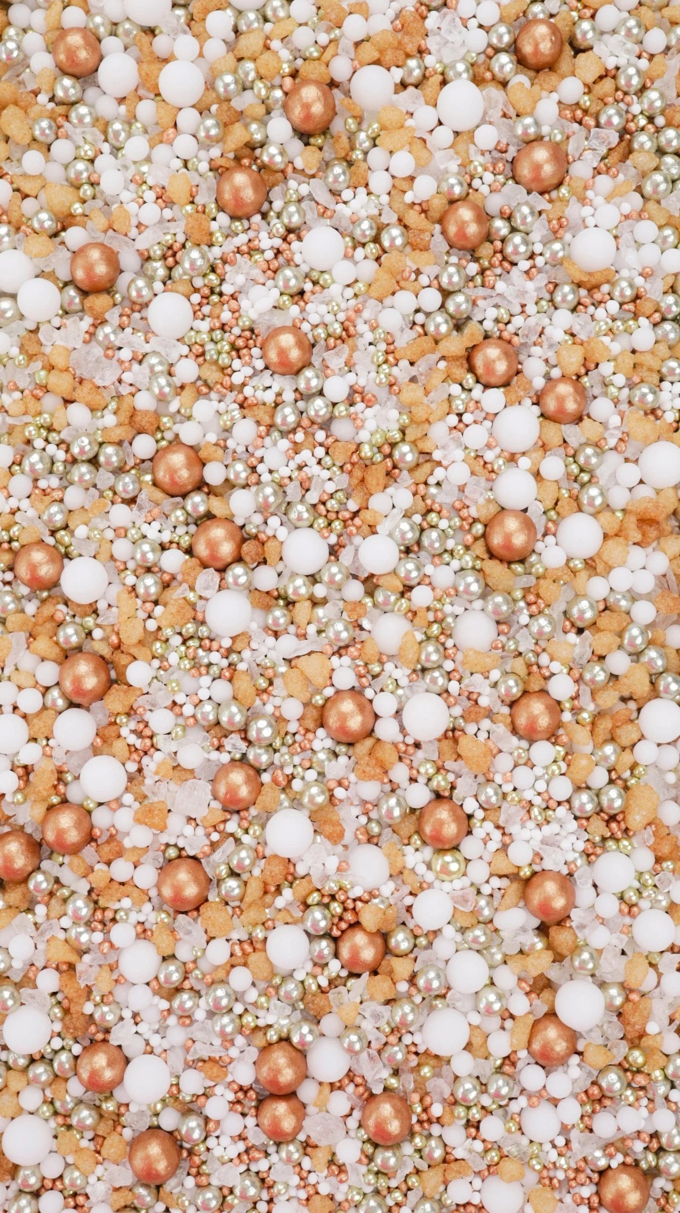 Halo Sprinkles - Luxury Pearls Edible Sprinkle Blend - Yara - Bronze, Gold, Brown & White