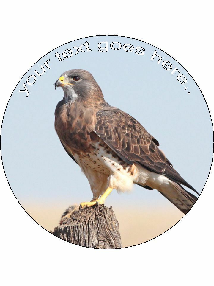 Hawk Perching Bird of prey Personalised Edible Cake Topper Round Icing Sheet - The Cooks Cupboard Ltd