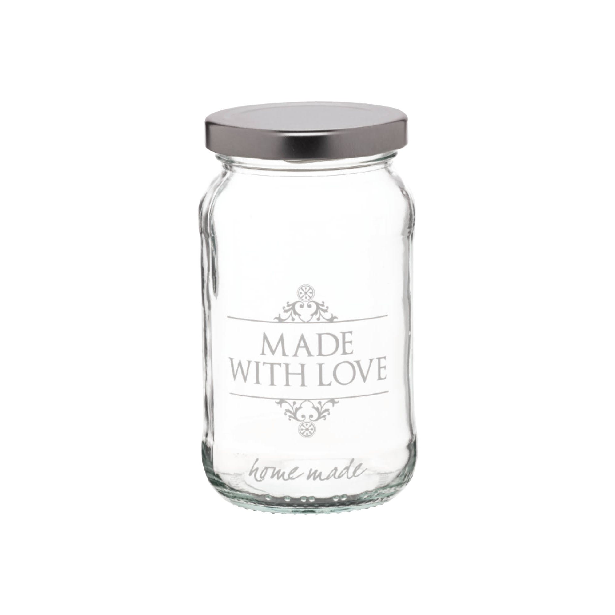 Home Made Traditional Glass 454ml 1lb 'Made with Love' Jar - The Cooks Cupboard Ltd