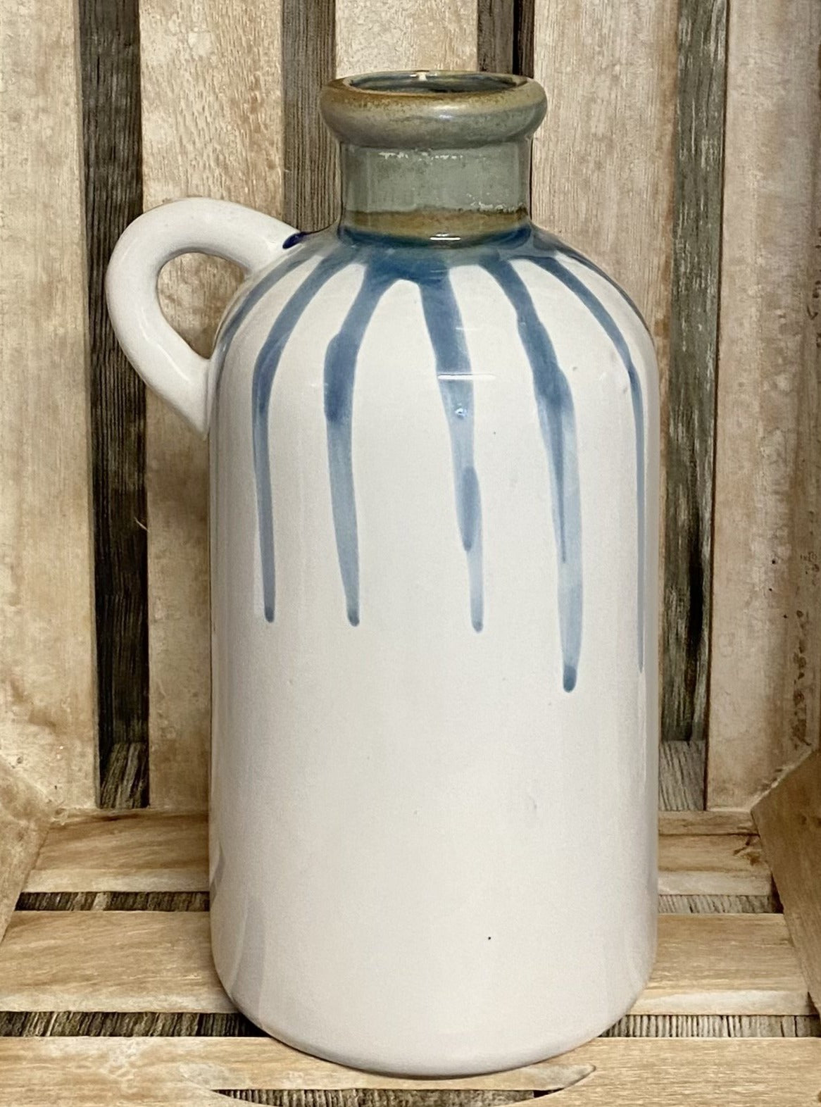 Drip Pattern Rustic Style Ceramic Vase - The Cooks Cupboard Ltd