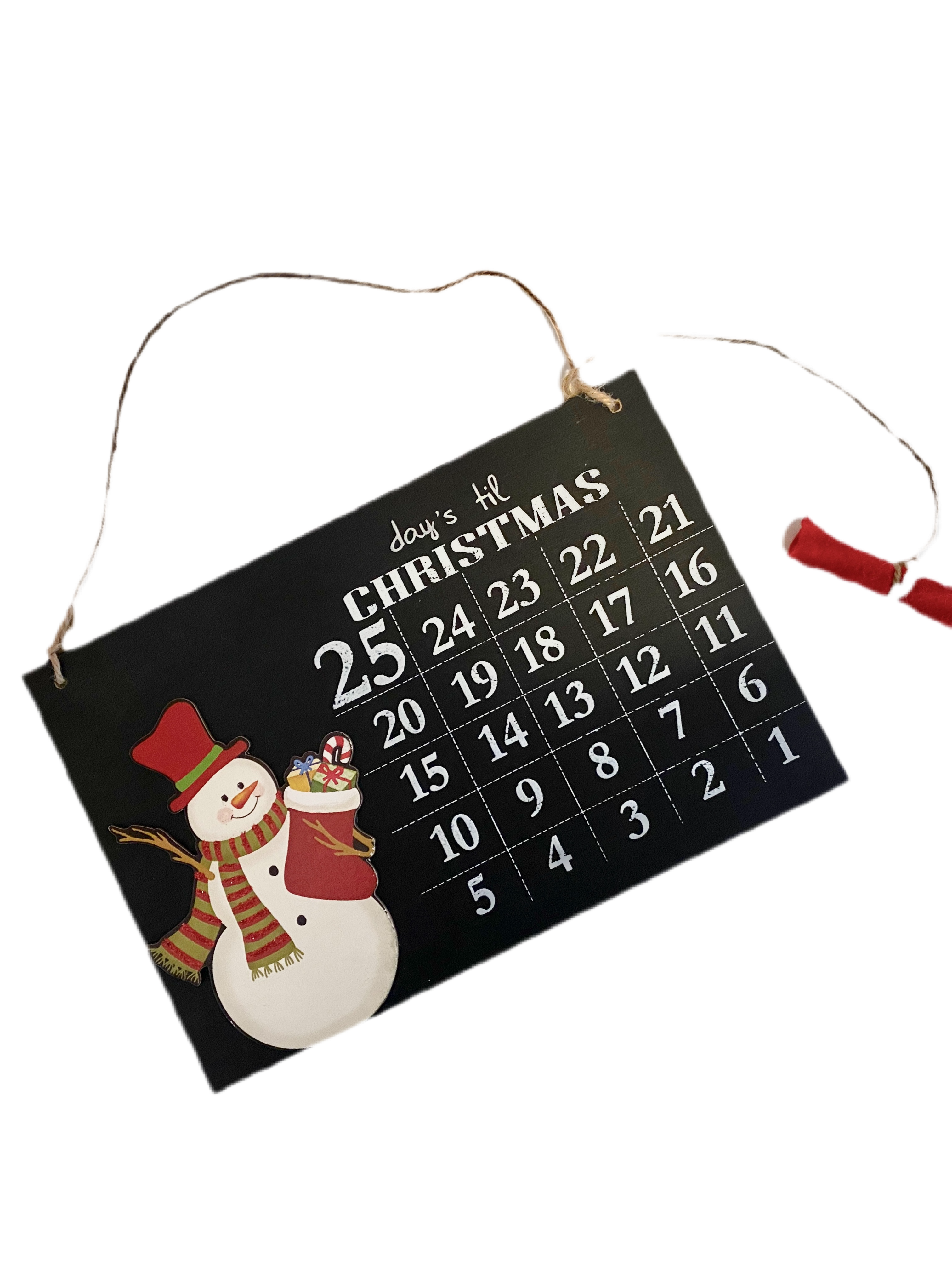 'Day's til Christmas' Chalk Board Advent Hanging Countdown to Christmas Sign - Kate's Cupboard