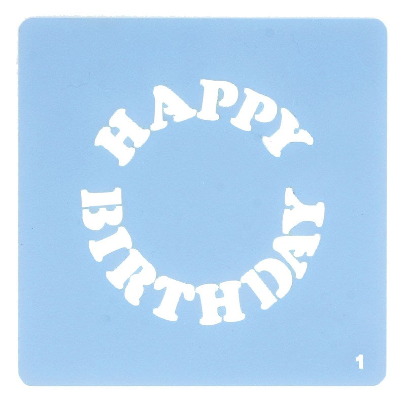 Happy Birthday Sugarcraft Stencil - The Cooks Cupboard Ltd