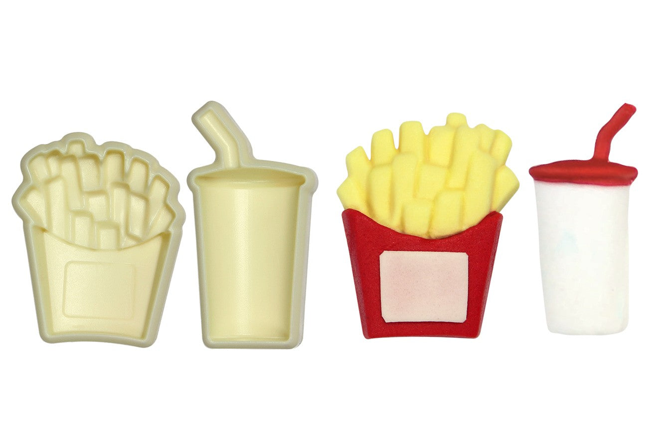 JEM Easy Pops Pop It Cutter Mould  - Fries and Drink - Ideal for a McDonalds Cake - The Cooks Cupboard Ltd