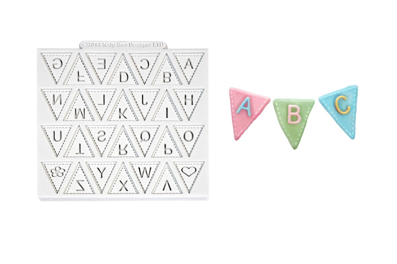 Katy Sue Designs Sugarcraft Mould Alphabet Lettering Bunting - The Cooks Cupboard Ltd