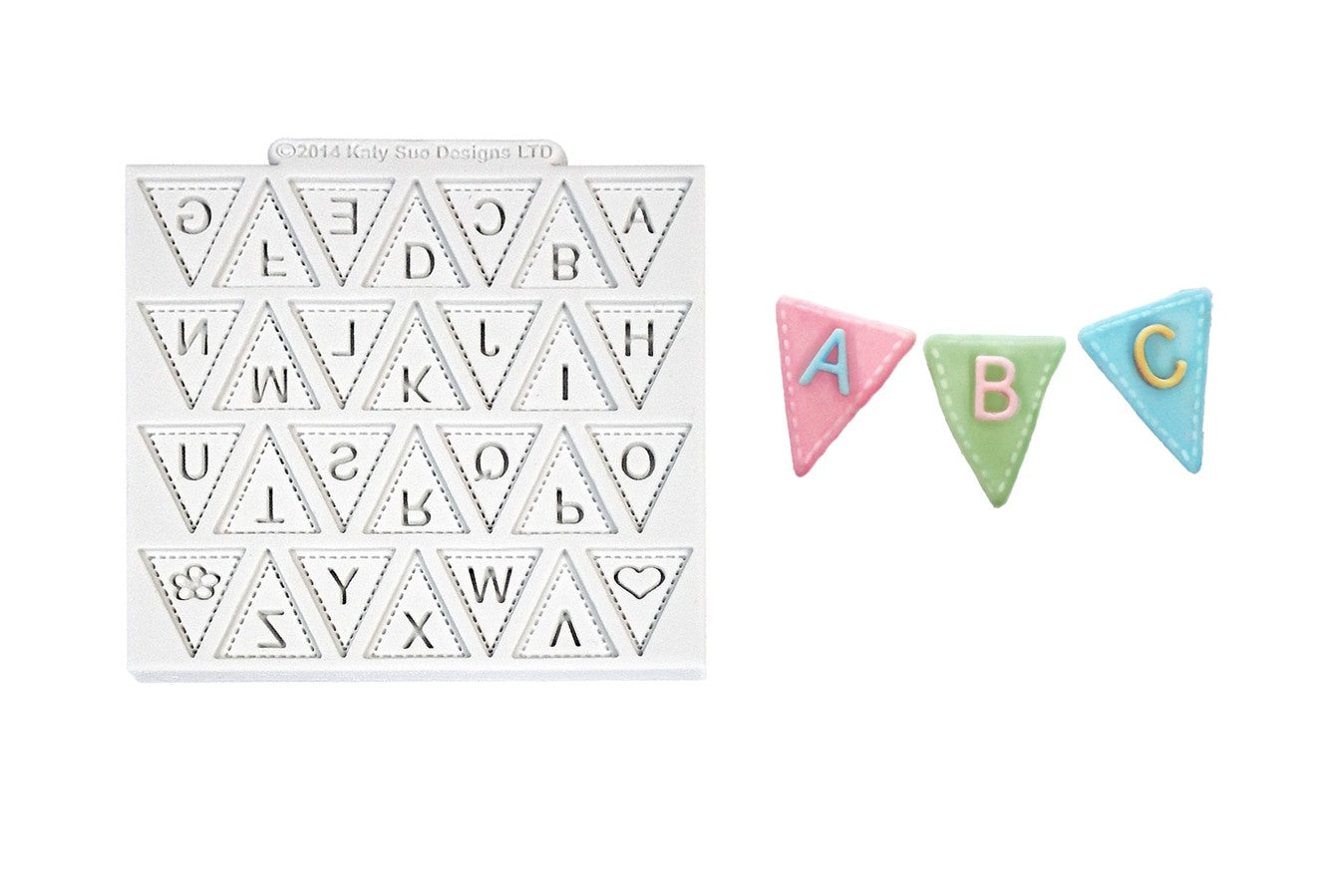 Katy Sue Designs Sugarcraft Mould Alphabet Lettering Bunting - The Cooks Cupboard Ltd