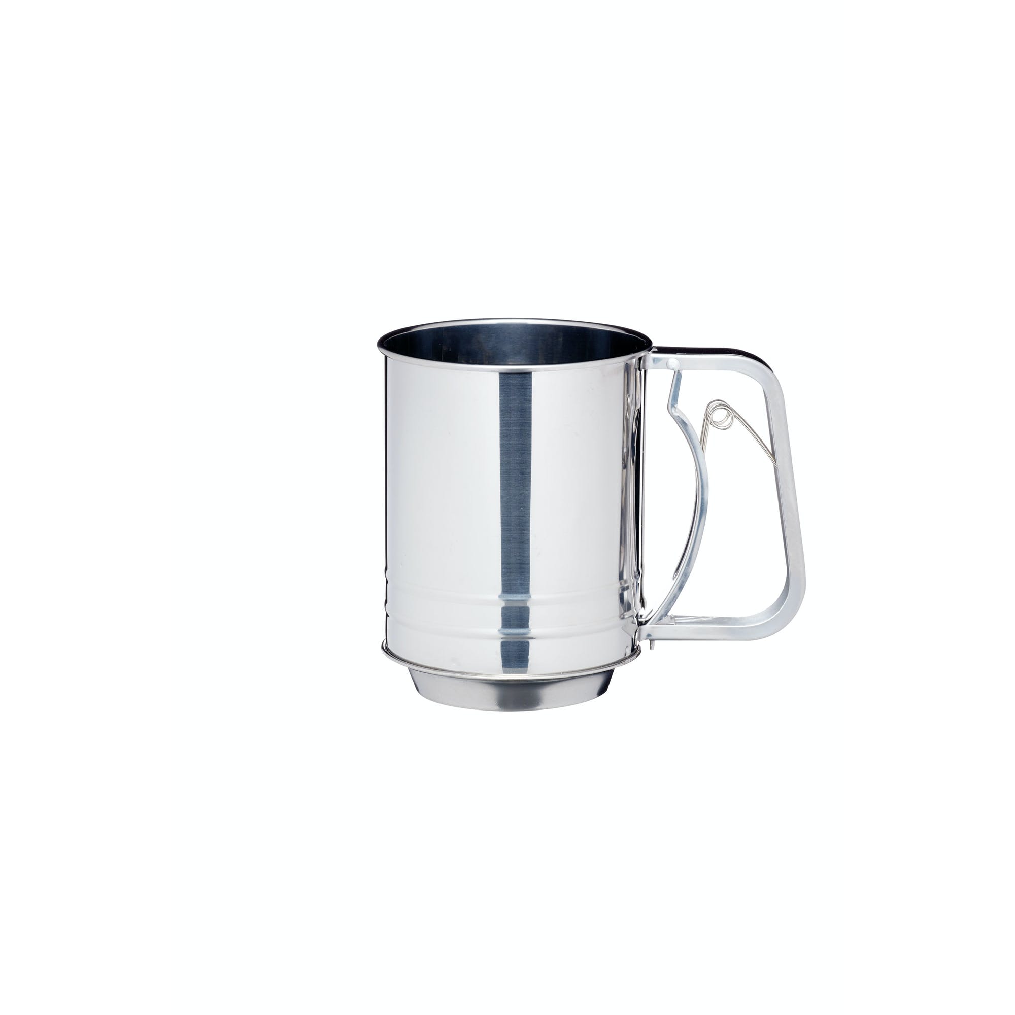 KitchenCraft Stainless Steel Trigger Action Flour Sifter - The Cooks Cupboard Ltd