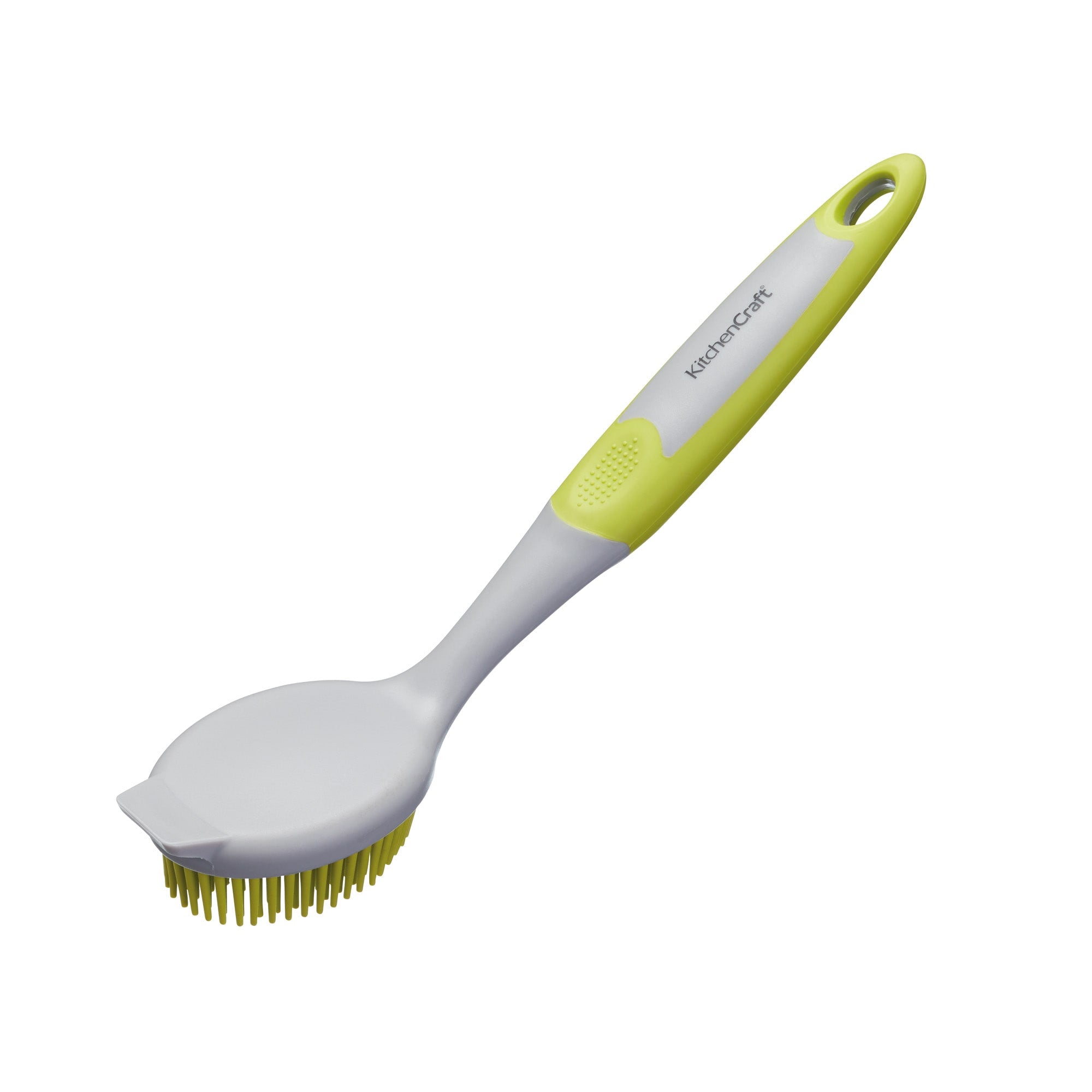 KitchenCraft Soft-Touch Silicone-Headed Scrubbing Brush Dish Washing Up Brush - The Cooks Cupboard Ltd