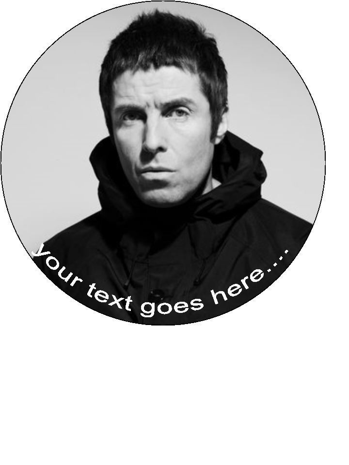 Liam Gallagher artist music Personalised Edible Cake Topper Round Icing Sheet - The Cooks Cupboard Ltd