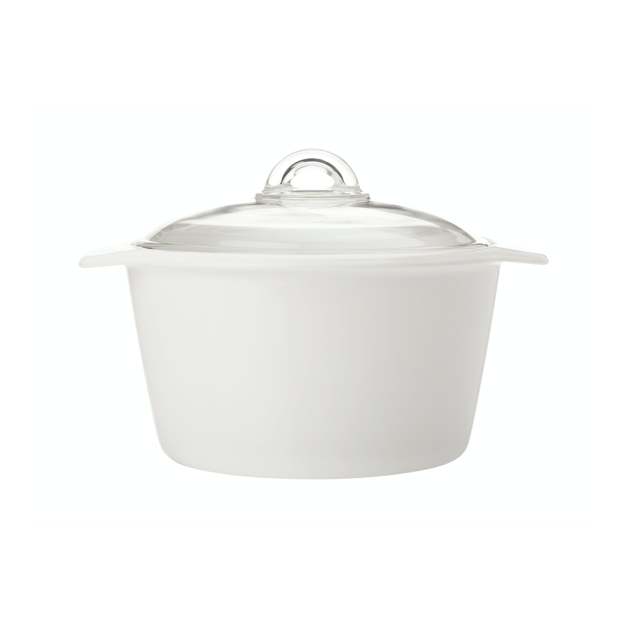 Maxwell & Williams Vitromax 5 Litre Round Casserole Dish with Lid White - The Cooks Cupboard Ltd