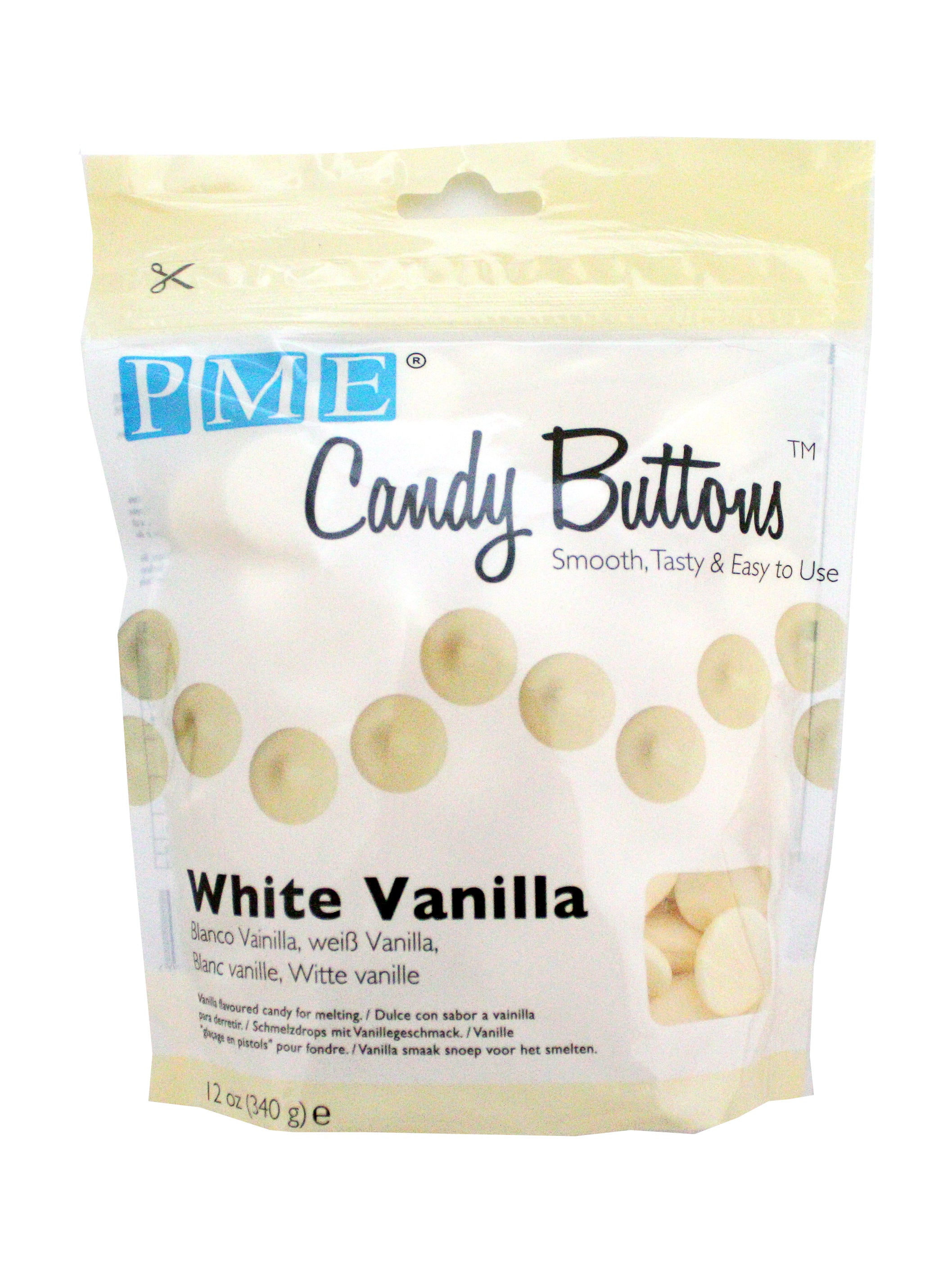 PME Candy Buttons Vanilla Flavoured Melts White - The Cooks Cupboard Ltd