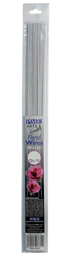 PME White Floral Sugarcraft Wires 30 Gauge - The Cooks Cupboard Ltd