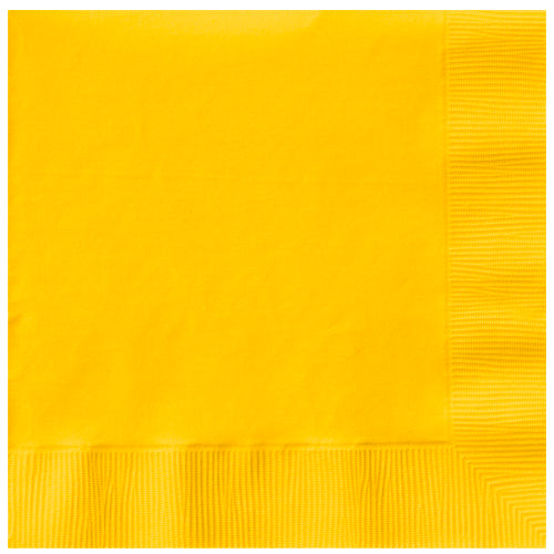 Pack of 20 - 2ply Paper Napkins - Yellow