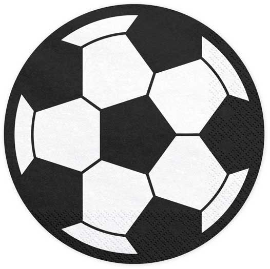 Pack of 20 - 3 ply Paper Napkins - Round Football Party Theme