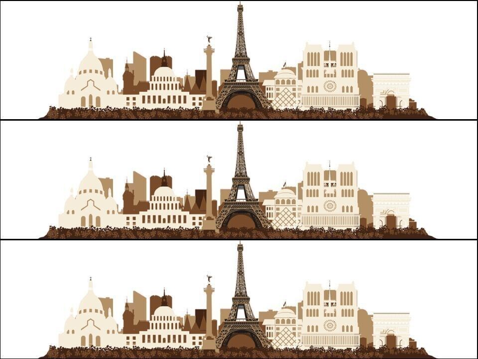 Paris Skyline city scape Ribbon Border Edible Printed Icing Sheet Cake Topper