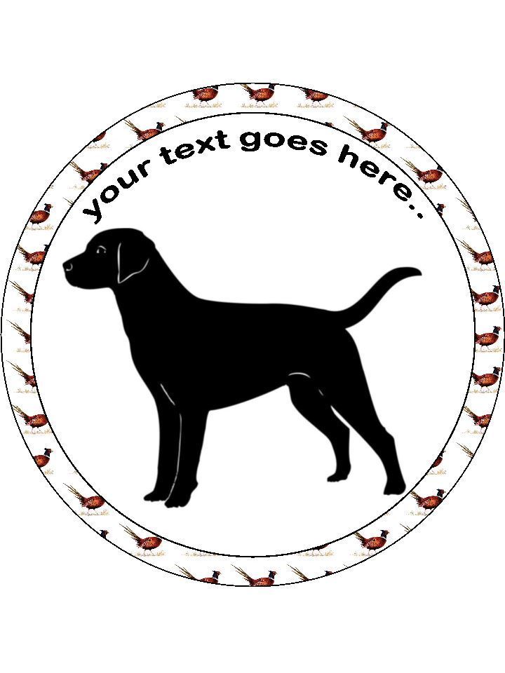 Pheasant Hunting labrador sport Personalised Edible Cake Topper Round