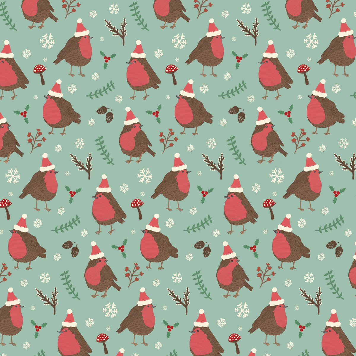 Sass and Belle Christmas Robin Wrapping Gift Wrap Paper - Kate's Cupboard