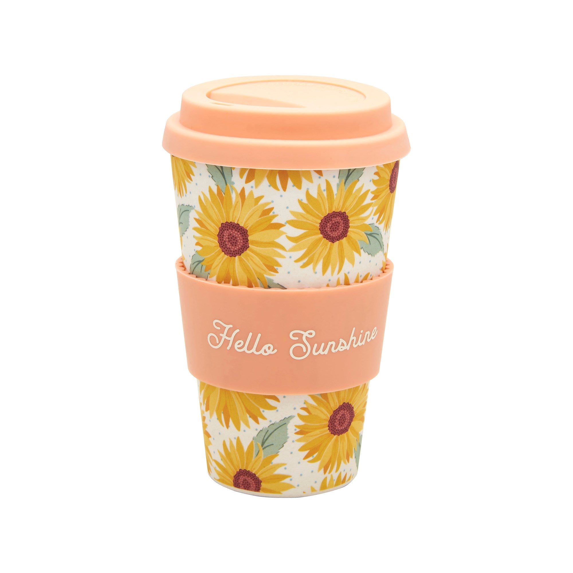Sunflowers Bamboo Travel Coffee Cup with Silicone Lid - The Cooks Cupboard Ltd