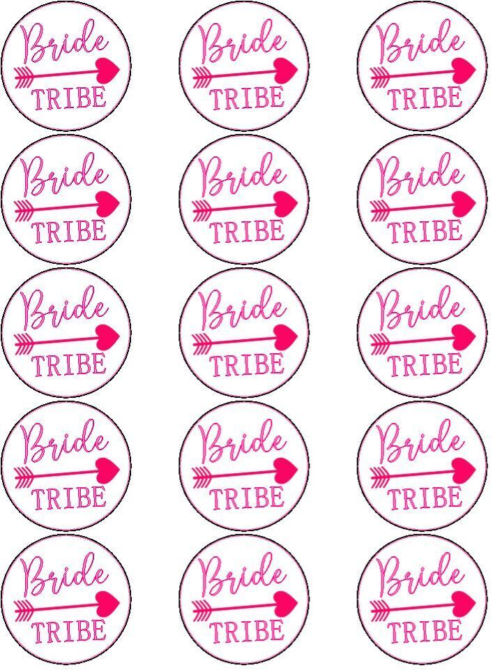 bride-tribe-pink-hen-party-bridal-shower-edible-printed-cupcake-topper for Free Printable Cupcake Toppers Bridal Shower Bride Tribe Pink Hen Party Bridal Shower Edible Printed Cupcake Topper for Free Printable Cupcake Toppers Bridal Shower