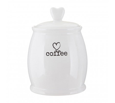 Charm White Ceramic Coffee Jar - The Cooks Cupboard Ltd