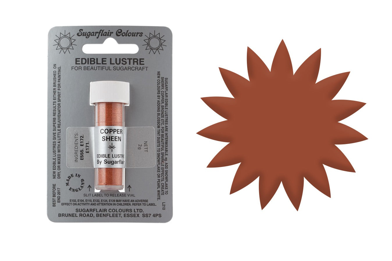Sugarflair Edible Lustre Dust Copper Sheen - The Cooks Cupboard Ltd