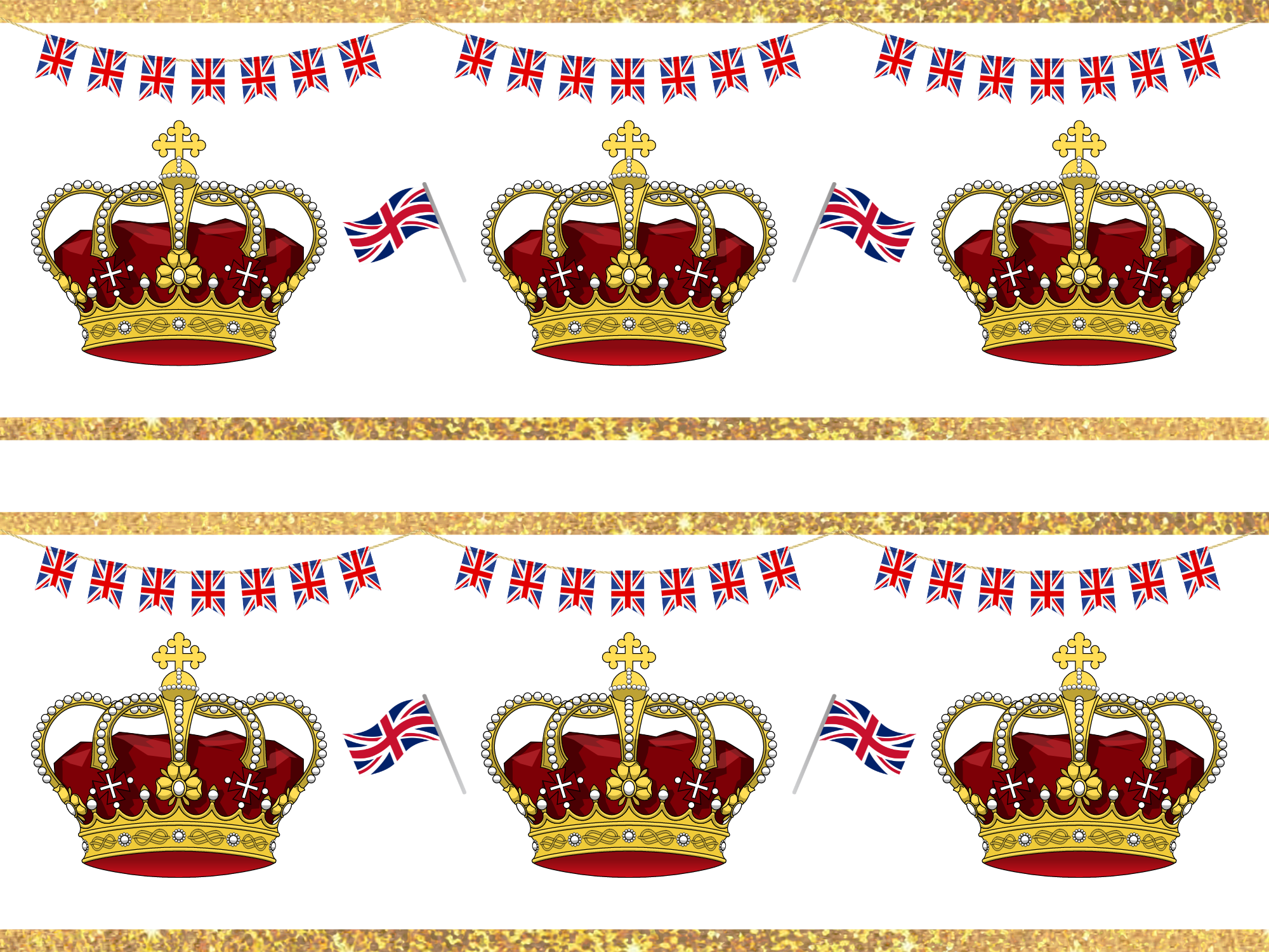 King Charles II King's Coronation Party Celebration Ribbon Border Edible Printed Icing Sheet Cake Topper