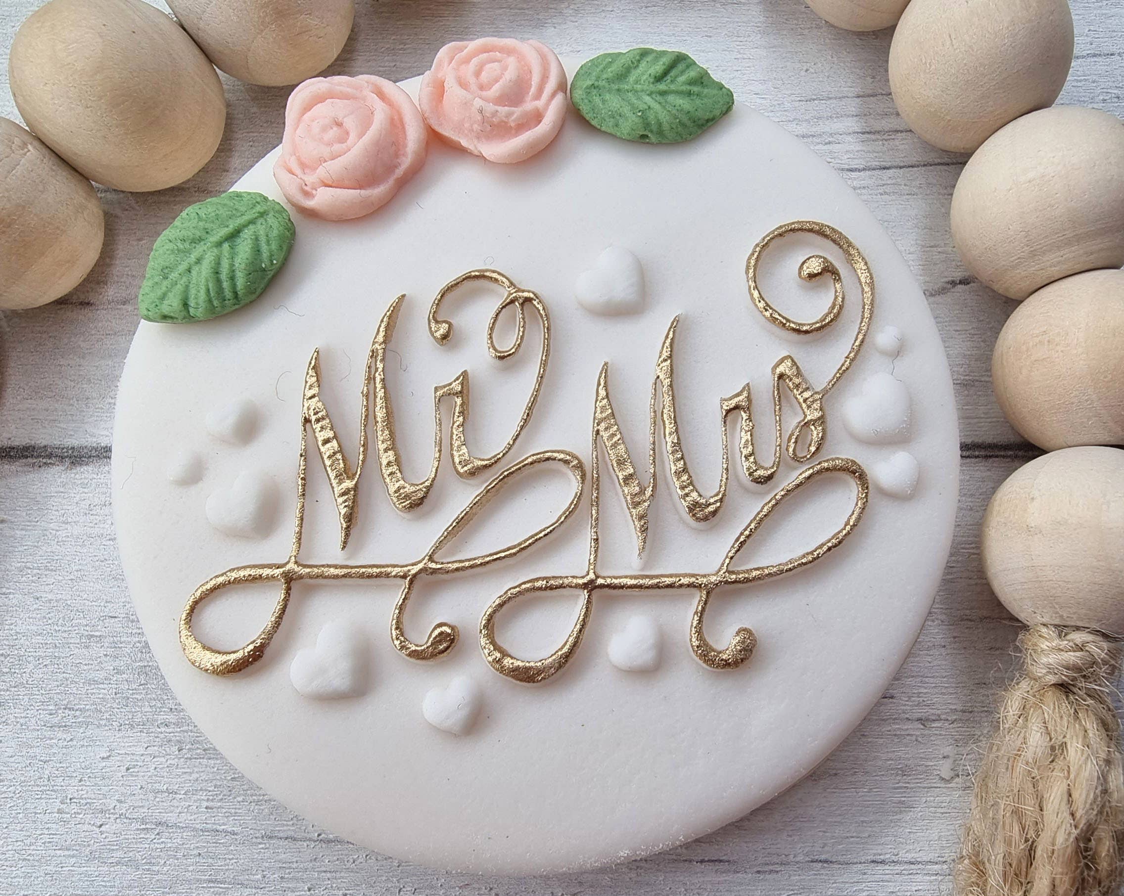 Make & Fun Mr & Mrs Wedding Fondant Embosser, Cookie Debosser