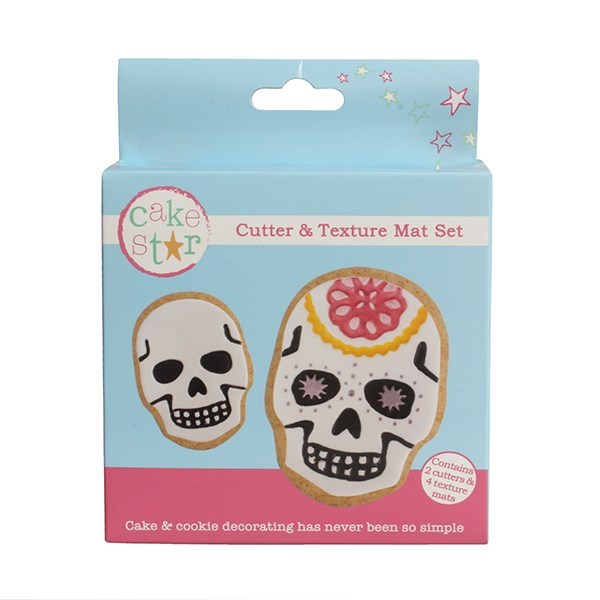 Cake Star Cutter & Texture Mat Set - Skulls - The Cooks Cupboard Ltd