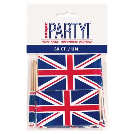 Union Jack Flag Pick Decorations Pack of 30 - Kate's Cupboard