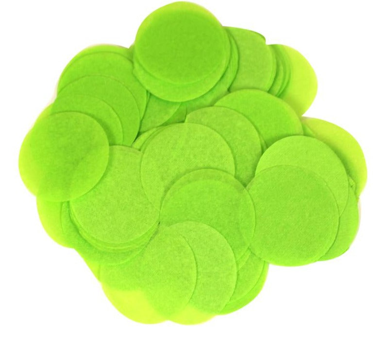 Circle / Round Tissue Paper Confetti - 15mm Size - 14gram Pack - Lime Green