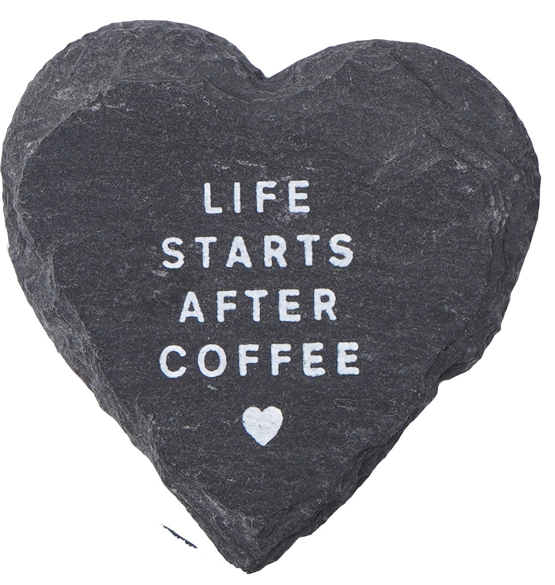 Slate Kitchen Magnet Heart Shape - Life starts after Coffee - The Cooks Cupboard Ltd