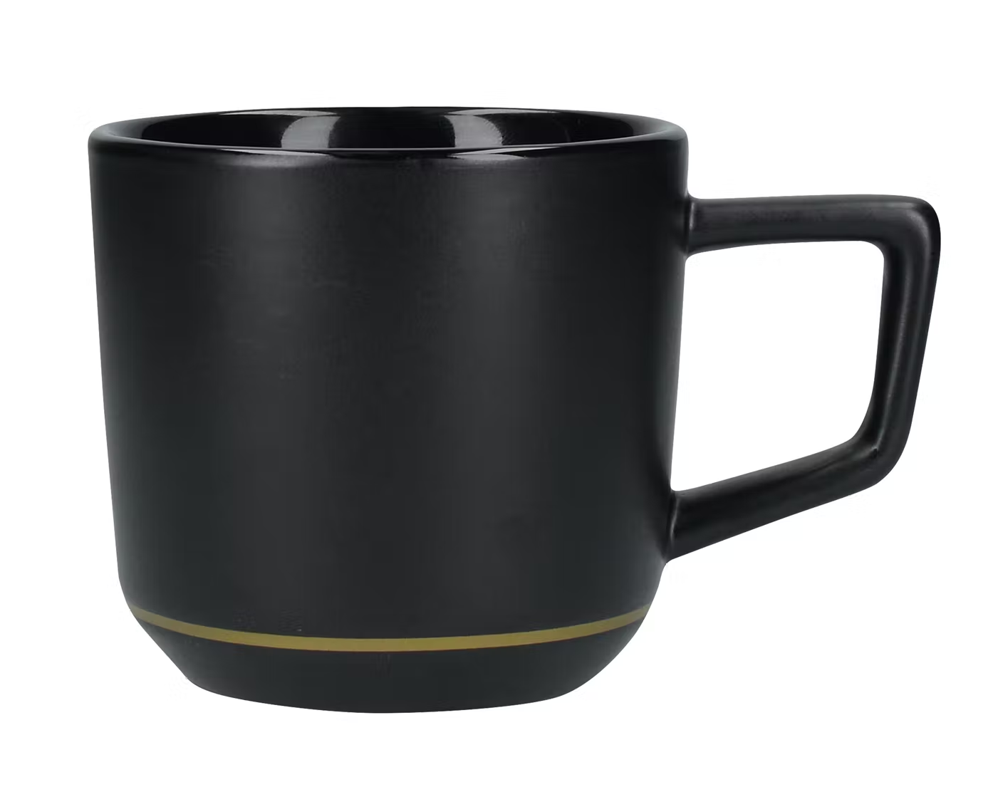La Cafetiere Edited Cappuccino Mug Black with Gold Stripe Detail