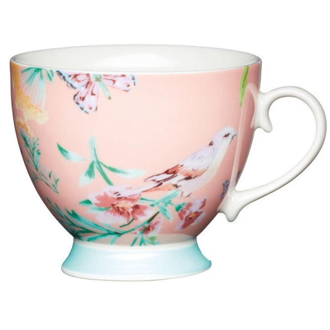KitchenCraft Peach Birds Footed Cup Style Mug